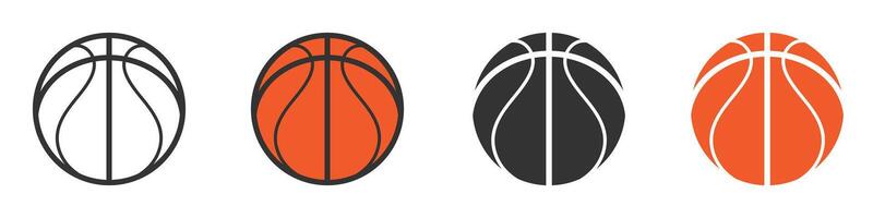 Basketball Ball Icon Set. Vector Illustration.