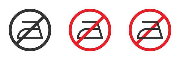 Do not iron sign. do not iron laundry icon. Ironing prohibition sign. Vector illustration.