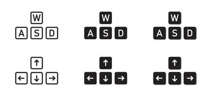 Keyboard button arrow and wasd icon. Vector illustration.