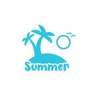 Sunny summer icon. Isolated on white background. From blue icon set. vector