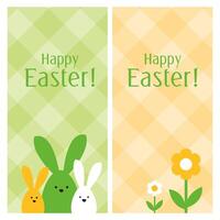 Spring celebration Easter banner. Easter bunny family. Design element. vector