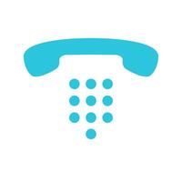 Calling  dial number pad icon isolated on white background. From blue icon set. vector