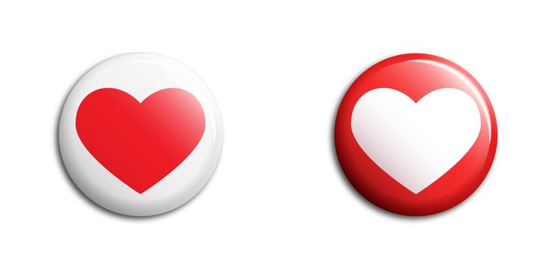 Heart icon. Love shape symbol. Valentine design sign in vector flat style.