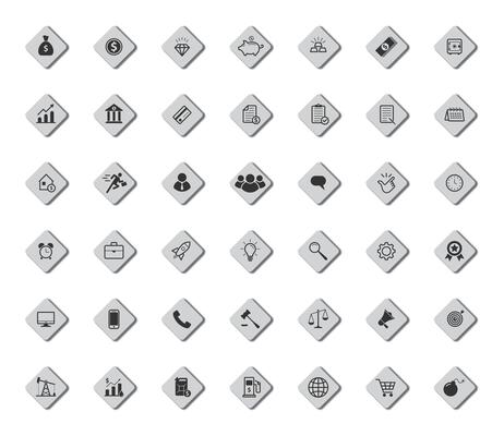 Business and finance icon set. People and money. Vector illustration.