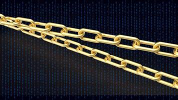 The Gold chain for abstract or Business image 3d rendering. photo