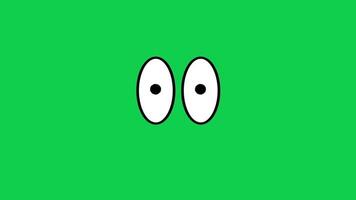 2d animation cartoon character eyes blinking loop animated motion graphic sticker on green screen background video