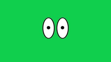 2d animation cartoon character eyes blinking loop animated motion graphic sticker on green screen background video