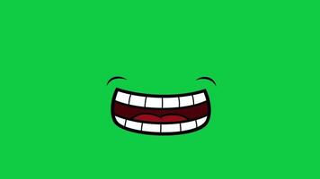 Talking, speaking mouth cartoon animation lip sync loop animated motion graphic isolated on green screen background video