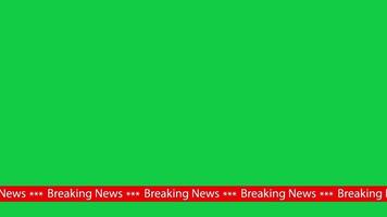 Breaking News Text lower third seamless loop animation on green screen background video