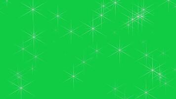 Shiny Xmas stars glittering overlay loop animation on green screen background video