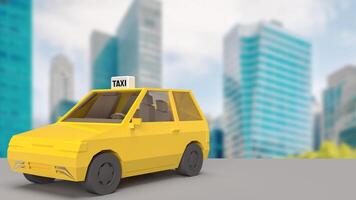 The yellow taxi for transportation or service concept 3d rendering. photo