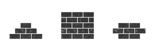 Bricks icon with grunge texture. Vector illustration.