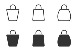 Shopping bag icon set. Vector illustration.