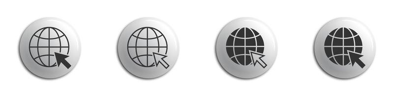 Go to web icon. Globe symbol. Flat vector illustration.