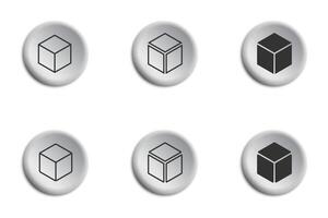 Cube set. Cubic or Box Icon. Vector illustration.