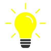 Bulb light idea icon. Lamp with rays shine. Vector illustration.