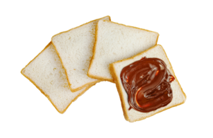 slice bread with chocolate spread isolated png