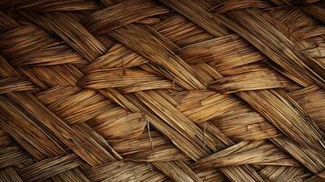 AI generated Reed texture. Wicker thatch rustic roof. Dry thin reed. AI generated photo