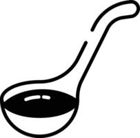 Ladle glyph and line vector illustration
