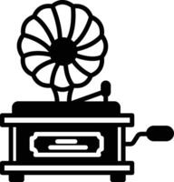 gramophone glyph and line vector illustration