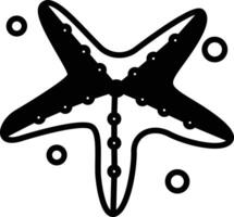 Starfish glyph and line vector illustration