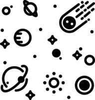 Universe glyph and line vector illustration