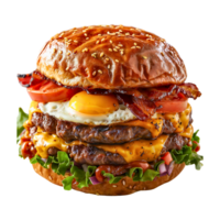 ai generiert hohe Qualität Hamburger Foto auf transparent Hintergrund png