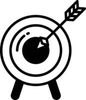 Archery glyph and line vector illustration