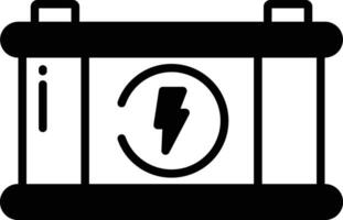 Car Battery glyph and line vector illustration