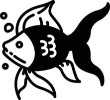 Fish glyph and line vector illustration