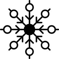 Snowflake glyph and line vector illustration