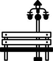 bench glyph and line vector illustration