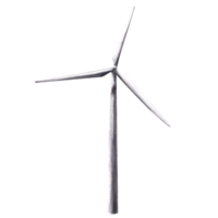 acuarela eco viento turbina, molinos de viento mano dibujado ilustración aislado. renovable energía. ecología png