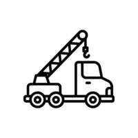 remolcar camión icono vector en línea estilo