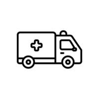 ambulancia icono vector en línea estilo