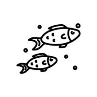 pescado icono vector en línea estilo