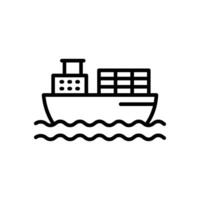 cargo ship icon vector in line style