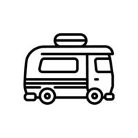 camping car icon vector in line style