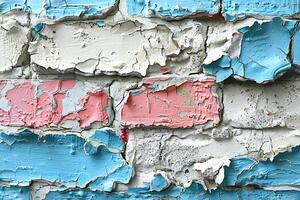 AI generated Peeling Paint on a Wall Close Up Generative AI photo