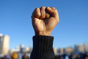 AI generated Person Raising Fist Up in Protest Generative AI photo