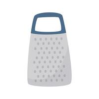 Kitchen steel grater for grating cheese, vegetables and other foods clip art, flat style vector