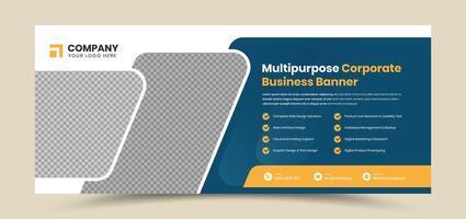 Multipurpose corporate business banner and social media ads cover design with image placeholder vector