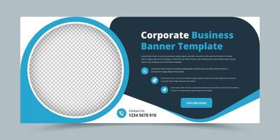 Minimalist business promotional social media and web ads banner template with image placeholder vector