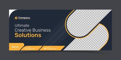 Corporate ads presentation minimalist dark web banner template vector