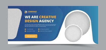 Professional business promotional web and social media ads banner template with image placeholder vector