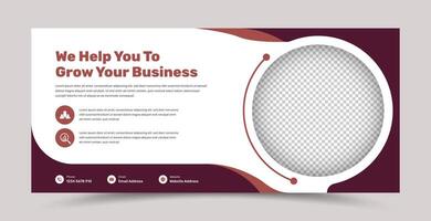 Abstract business banner template with image placeholder for web and social media cover vector