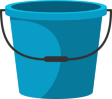 Blue bucket with handle suitable for summer and gardening concepts, household items, organization, tools, and DIY projects. png