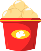 Red bucket with popcorn is perfect for snack brands, or summer events in need of a playful touch. png