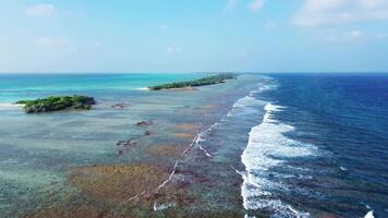Drone view of the dream beaches of the Maldives islands. video