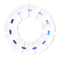 Blau Ton Kreis Infografik mit 11 Schritte, Prozess oder Optionen. Präsentation rutschen Vorlage. png